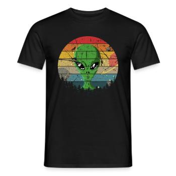 Alien Gift Buitenaardse Ufo Area 51 Sci-fi - Heren T-shirt - zwart - Voor - AI Model Male 178 light (178cm)