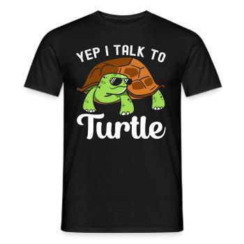 Turtle Tshirt Reptiles Children Men Women - Men's T-Shirt - black - Front - AI Model Male 178 light (178cm)