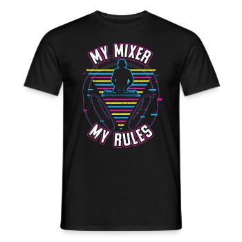 DJ Tshirt für Party Disc Jockey Rave Techno Mixer - Männer T-Shirt - Schwarz - Vorne - AI Model Male 178 light (178cm)