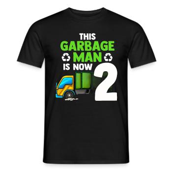 Garbage truck Müllmann Recycling 3rd birthday - Men's T-Shirt - black - Front - AI Model Male 178 light (178cm)