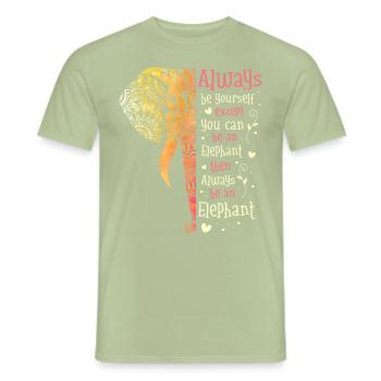 Elephant - Men's T-Shirt - sage - Front - AI Model Male 178 light (178cm)