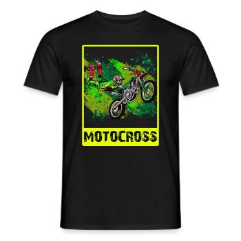 Motocross Tshirt Für Herren Damen Enduro Supermoto - Männer T-Shirt - Schwarz - Vorne - AI Model Male 178 light (178cm)