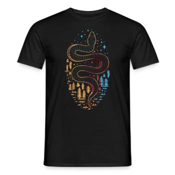 Schlange - Männer T-Shirt - Schwarz - Vorne - AI Model Male 178 light (178cm)
