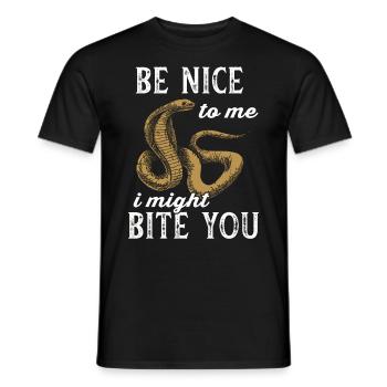 Schlange Giftig Kobra Reptilien Terrarium Snake - Männer T-Shirt - Schwarz - Vorne - AI Model Male 178 light (178cm)
