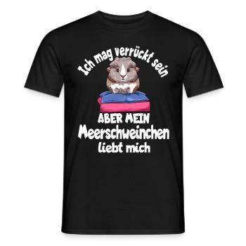 Ich mag verrückt sein aber mein Meerschweinchen - Männer T-Shirt - Schwarz - Vorne - AI Model Male 178 light (178cm)