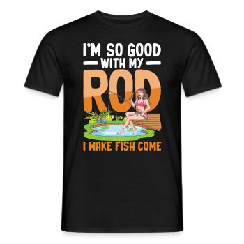 I'm So Good With My Rod I Make Fish Come - Männer T-Shirt - Schwarz - Vorne - AI Model Male 178 light (178cm)