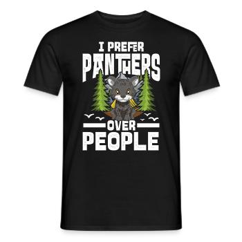 I Prefer Panthers Over People für einen Panther - Männer T-Shirt - Schwarz - Vorne - AI Model Male 178 light (178cm)