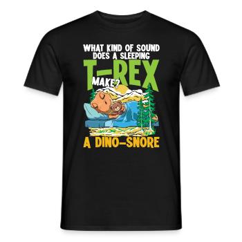 Schlafender T-Rex Dino Schnarchen - Männer T-Shirt - Schwarz - Vorne - AI Model Male 178 light (178cm)