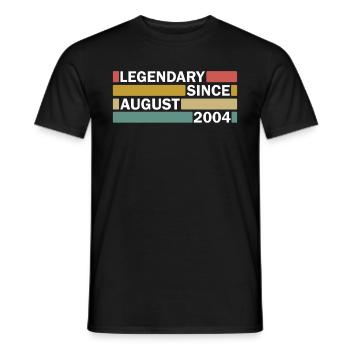 18ème anniversaire Août millésime 2004 idée cadeau - T-shirt homme - noir - Devant - AI Model Male 178 light (178cm)