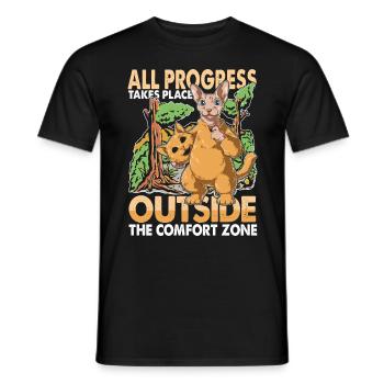 All Progress Takes Place Outside The Comfort Zone - Männer T-Shirt - Schwarz - Vorne - AI Model Male 178 light (178cm)