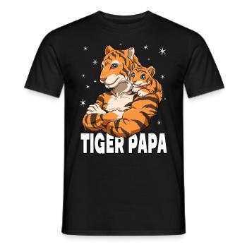 Tiger Papa Tiger Vater und Baby Papa Vatertag - Männer T-Shirt - Schwarz - Vorne - AI Model Male 178 light (178cm)