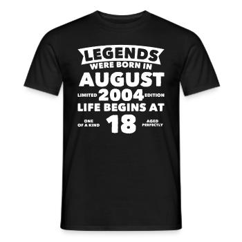 18ème anniversaire Août millésime 2004 idée cadeau - T-shirt homme - noir - Devant - AI Model Male 178 light (178cm)