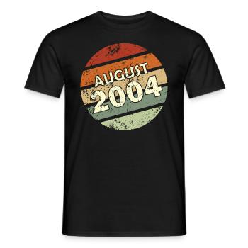 18ème anniversaire Août millésime 2004 idée cadeau - T-shirt homme - noir - Devant - AI Model Male 178 light (178cm)