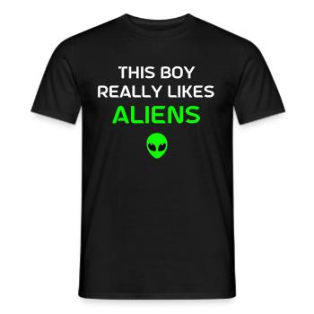 Alien Gift Buitenaardse Ufo Area 51 Sci-fi - Heren T-shirt - zwart - Voor - AI Model Male 178 light (178cm)