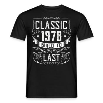 1978 Birthday Party Old Year of Construction - Men's T-Shirt - black - Front - AI Model Male 178 light (178cm)