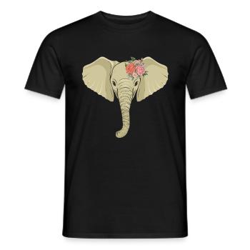 Elefant Elefanten Elephant Rüsseltier Zoo Zirkus - Männer T-Shirt - Schwarz - Vorne - AI Model Male 178 light (178cm)