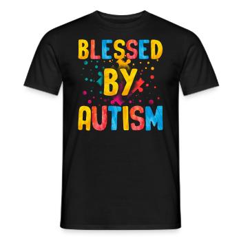 Autistic Tshirt Autimus Gift Asperger Children - Men's T-Shirt - black - Front - AI Model Male 178 light (178cm)