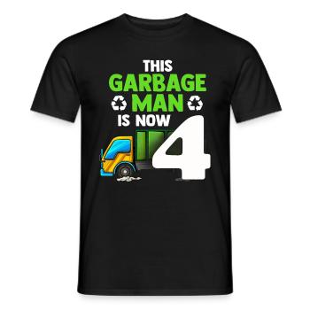Garbage Truck Garbage Man 4th Birthday Recycling Garbage - Men's T-Shirt - black - Front - AI Model Male 178 light (178cm)
