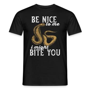 Schlange Giftig Kobra Reptilien Terrarium Snake - Männer T-Shirt - Schwarz - Vorne - AI Model Male 178 light (178cm)