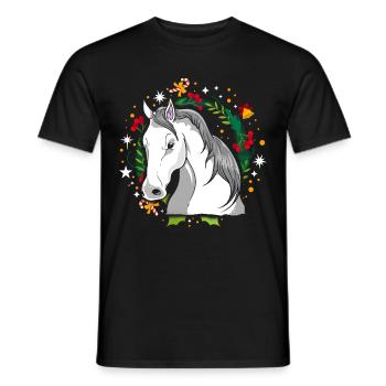 Ugly Christmas Horse Horse Knit Xmas Christ Child - Men's T-Shirt - black - Front - AI Model Male 178 light (178cm)