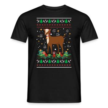 Ugly Christmas Sweater Reindeer - Men's T-Shirt - black - Front - AI Model Male 178 light (178cm)
