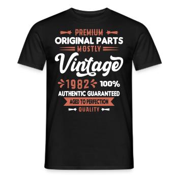 Vintage 1982 Cadeau D'anniversaire - T-shirt homme - noir - Devant - AI Model Male 178 light (178cm)