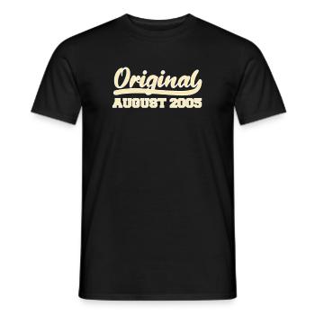 17ème Anniversaire Août Vintage 2005 Idée Cadeau - T-shirt homme - noir - Devant - AI Model Male 178 light (178cm)