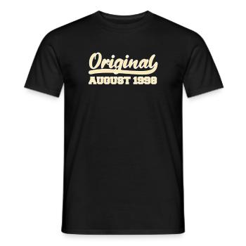 24ème anniversaire Août né 1998 Idée cadeau - T-shirt homme - noir - Devant - AI Model Male 178 light (178cm)