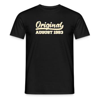 29th birthday August born 1993 Gift idea - Men's T-Shirt - black - Front - AI Model Male 178 light (178cm)