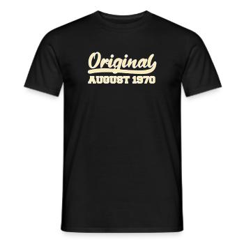 52ème anniversaire Août né 1970 Idée cadeau - T-shirt homme - noir - Devant - AI Model Male 178 light (178cm)
