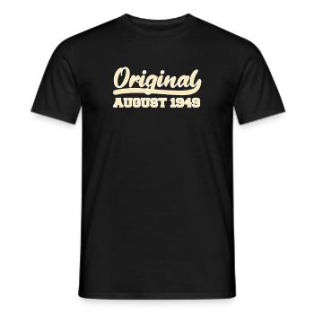 73. Geburtstag August Jahrgang 1949 Geschenkidee - Männer T-Shirt - Schwarz - Vorne - AI Model Male 178 light (178cm)