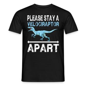 Bitte einen Velociraptor Abstand halten - Männer T-Shirt - Schwarz - Vorne - AI Model Male 178 light (178cm)