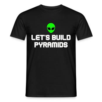 Alien Tshirt UFO Alien Children Mars Gentlemen - Men's T-Shirt - black - Front - AI Model Male 178 light (178cm)
