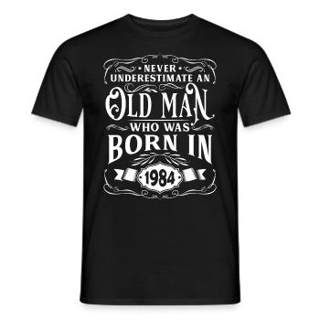 1984 Fête d’anniversaire Vieille année de construction - T-shirt homme - noir - Devant - AI Model Male 178 light (178cm)