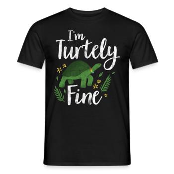 Turtle Relaxed Chill Sea Ocean Beach - Men's T-Shirt - black - Front - AI Model Male 178 light (178cm)