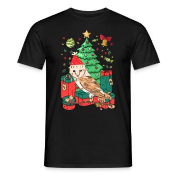 Ugly Christmas Owl - Men's T-Shirt - black - Front - AI Model Male 178 light (178cm)