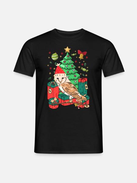 Ugly Christmas Owl - Men's T-Shirt - black