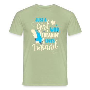 Finnland - Männer T-Shirt - Sage - Vorne - AI Model Male 178 light (178cm)