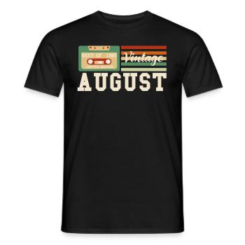 37th birthday August born 1985 Gift idea - Men's T-Shirt - black - Front - AI Model Male 178 light (178cm)