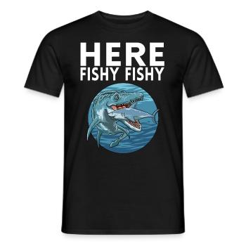 Here Fishy Fischy - Männer T-Shirt - Schwarz - Vorne - AI Model Male 178 light (178cm)