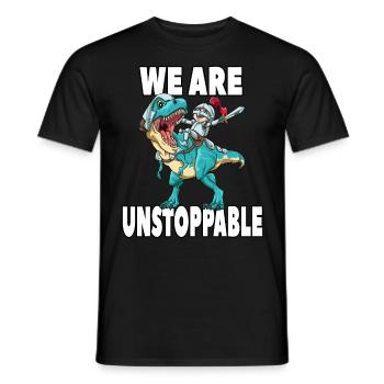 Brachiosaurus Dinosaurier Astronaut Dino Langhals - Männer T-Shirt - Schwarz - Vorne - AI Model Male 178 light (178cm)
