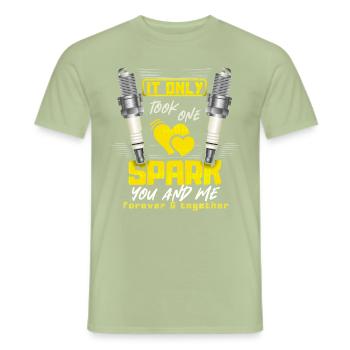 Bougies, Bougie, Valentijnsdag slogan - Heren T-shirt - saliegroen - Voor - AI Model Male 178 light (178cm)