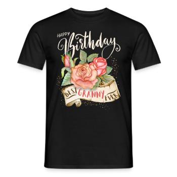 Happy-Birthday, Birthday Granny-Grandma, Grandma-Grandma - Men's T-Shirt - black - Front - AI Model Male 178 light (178cm)