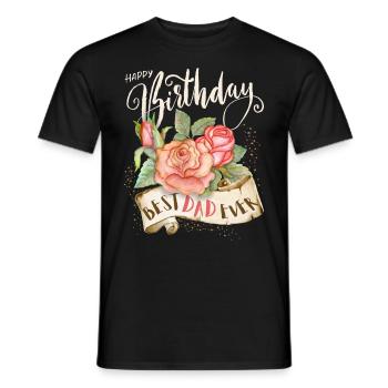 Happy-Birthday, Birthday Dad-Daddy, Dad-Dad - Men's T-Shirt - black - Front - AI Model Male 178 light (178cm)