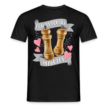 Liebe-Love, lustiger Spruch, Salz-und-Pfeffer - Männer T-Shirt - Schwarz - Vorne - AI Model Male 178 light (178cm)