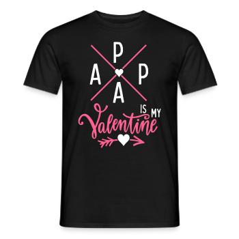 Papa-Is-My-Valentine, Daddy-Is-My-Valentine - Men's T-Shirt - black - Front - AI Model Male 178 light (178cm)