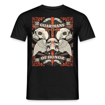 Vintage Skull Skull Biker Design avec serpents - T-shirt homme - noir - Devant - AI Model Male 178 light (178cm)