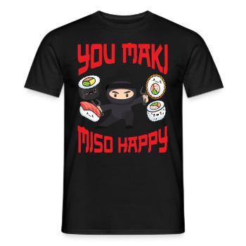 Ninja Gift Karate Ninjutsu Judo Samurai Japan - Men's T-Shirt - black - Front - AI Model Male 178 light (178cm)