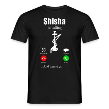 Shisha Tshirt Men Women's Hookah Pipe - Men's T-Shirt - black - Front - AI Model Male 178 light (178cm)