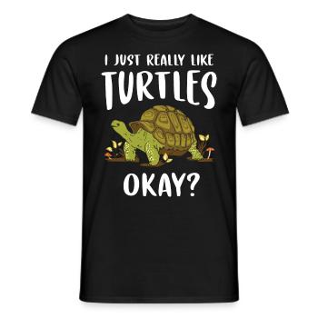 Turtle Relaxed Chill Sea Ocean Beach - Men's T-Shirt - black - Front - AI Model Male 178 light (178cm)